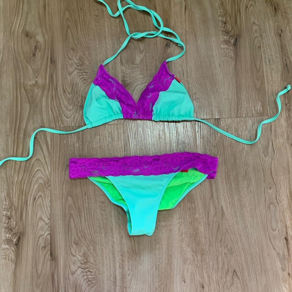 Chynna Dolls Teal and Purple Bikini